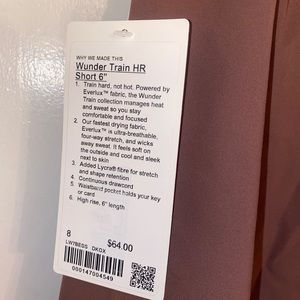 Lululemon Wunder Train HR Short 6 used once**
